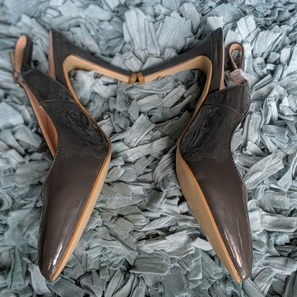 NIB Dark Grey Sling Back (Open Back) Pumps - Picture 2 of 4